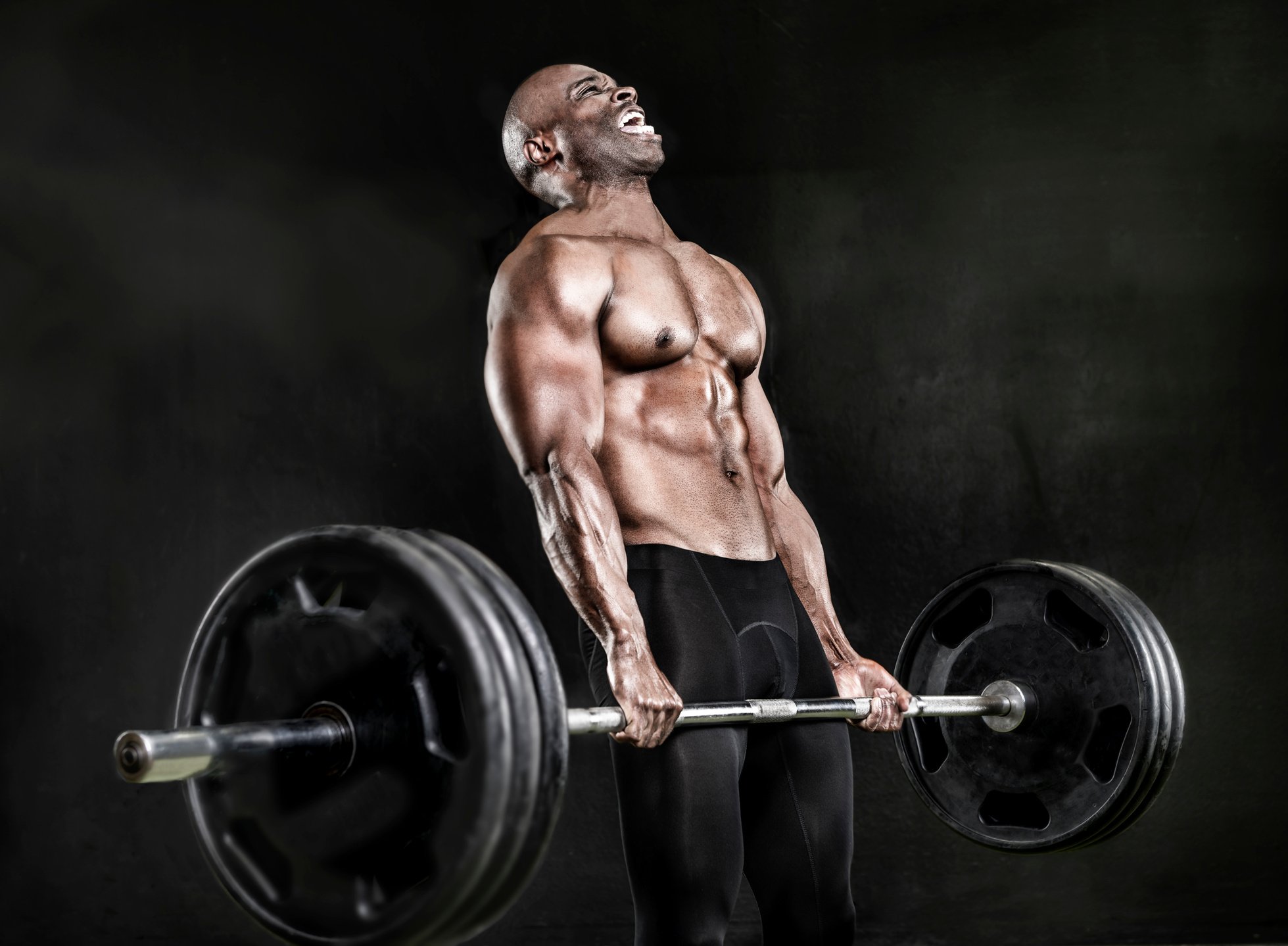 Athlete lifting heavy weights